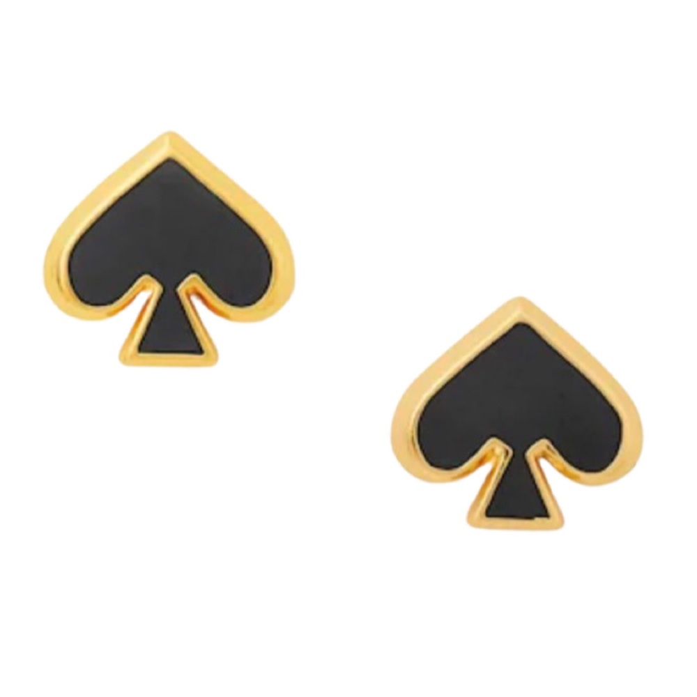 KATE SPADE • Black Everyday Spade Enamel Earrings